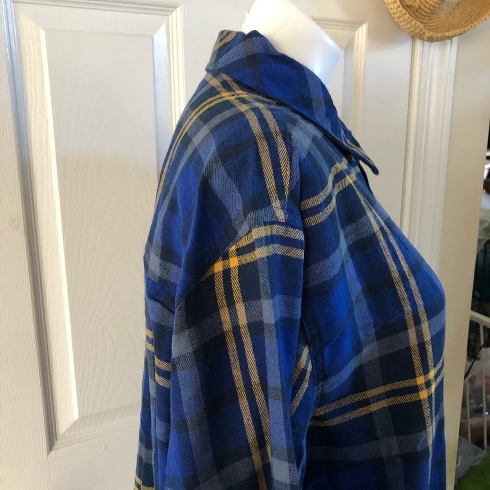 FIELD & STREAM blue flannel w/ yellow plaid Men XL - Picture 5 of 5
